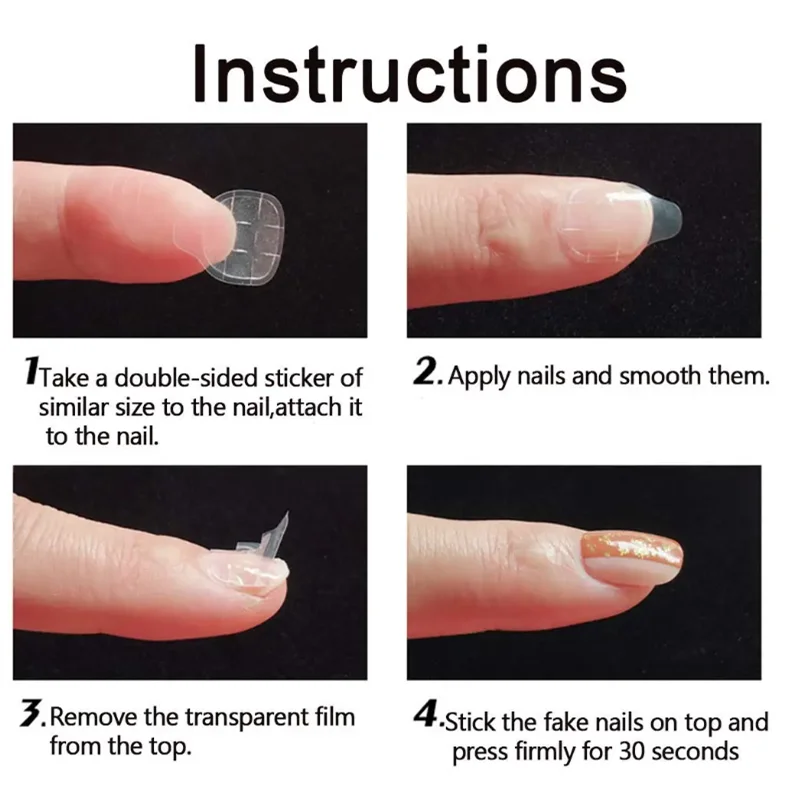 Stickers transparents réutilisables pour faux ongles